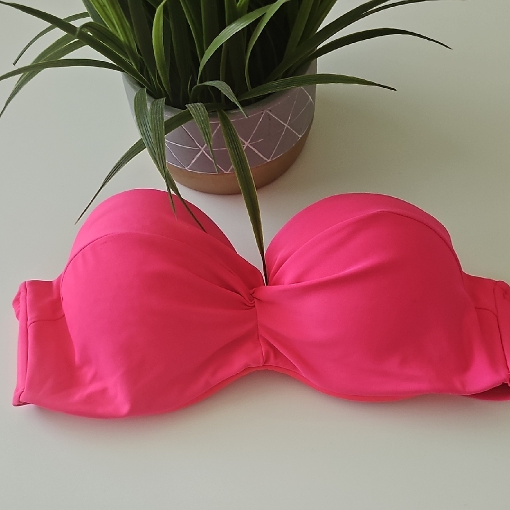 George Hot Pink Bandeau Bikini Top